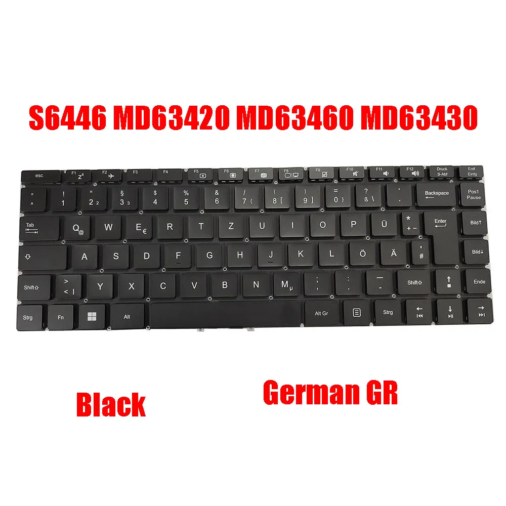 Laptop-Tastatur für MEDION AKOYA S6446 MD63420 MD63460 MD63430 Schwarz ohne Rahmen Deutsch GR