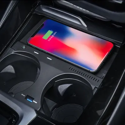 Für BMW X3 X4 G01 G02 2018-2022 15W Auto mittelkonsole telefon ladegerät schnelle drahtlose ladegerät lade platte lade halter Image