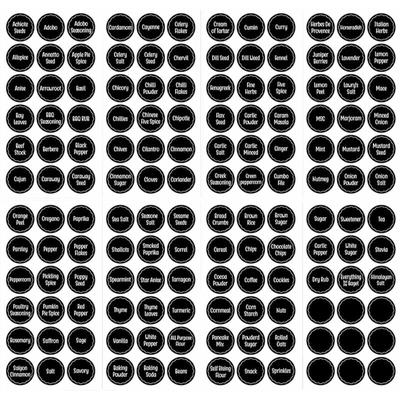 Set mit 144 selbstklebenden Etiketten für Gewürzdosen, 13,5 x 26,7 cm, schwarz Image