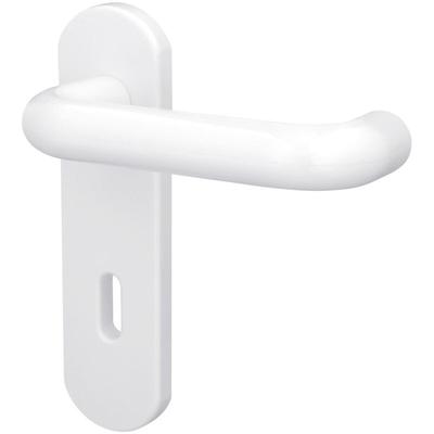 BB-Kurzschildgarnitur Nylon weiß abgerundet Beschläge - Alpertec Image