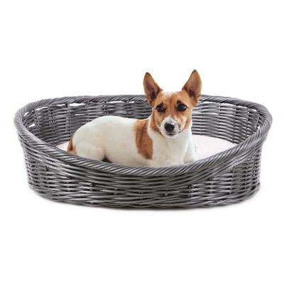 Hundebett 43x36x15 cm - Hundekörbchen rund mit Kissen - Haustierkorb für Hunde und Katzen Image
