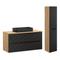 Set di mobili da bagno con lavabo effetto legno nero e marrone 120cm