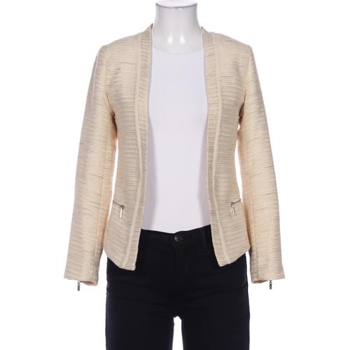 H&M Damen Blazer, Gr. 32, beige, Baumwolle, Synthetik