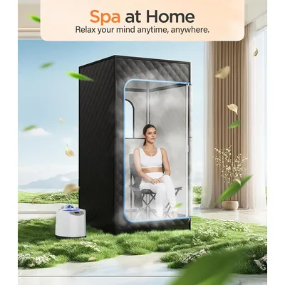 Sauna Box, Portable Sauna for Home, Personal Steam Sauna Tent with 1200W 3L Steamer Heater, 15