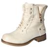 Winterboots MUSTANG SHOES, Kinder, Gr. 37, beige (ecru), Lederimitat, modisch, Schuhe, Schnürboots, Stiefelette, Blockabsatz, mit Reißverschluss