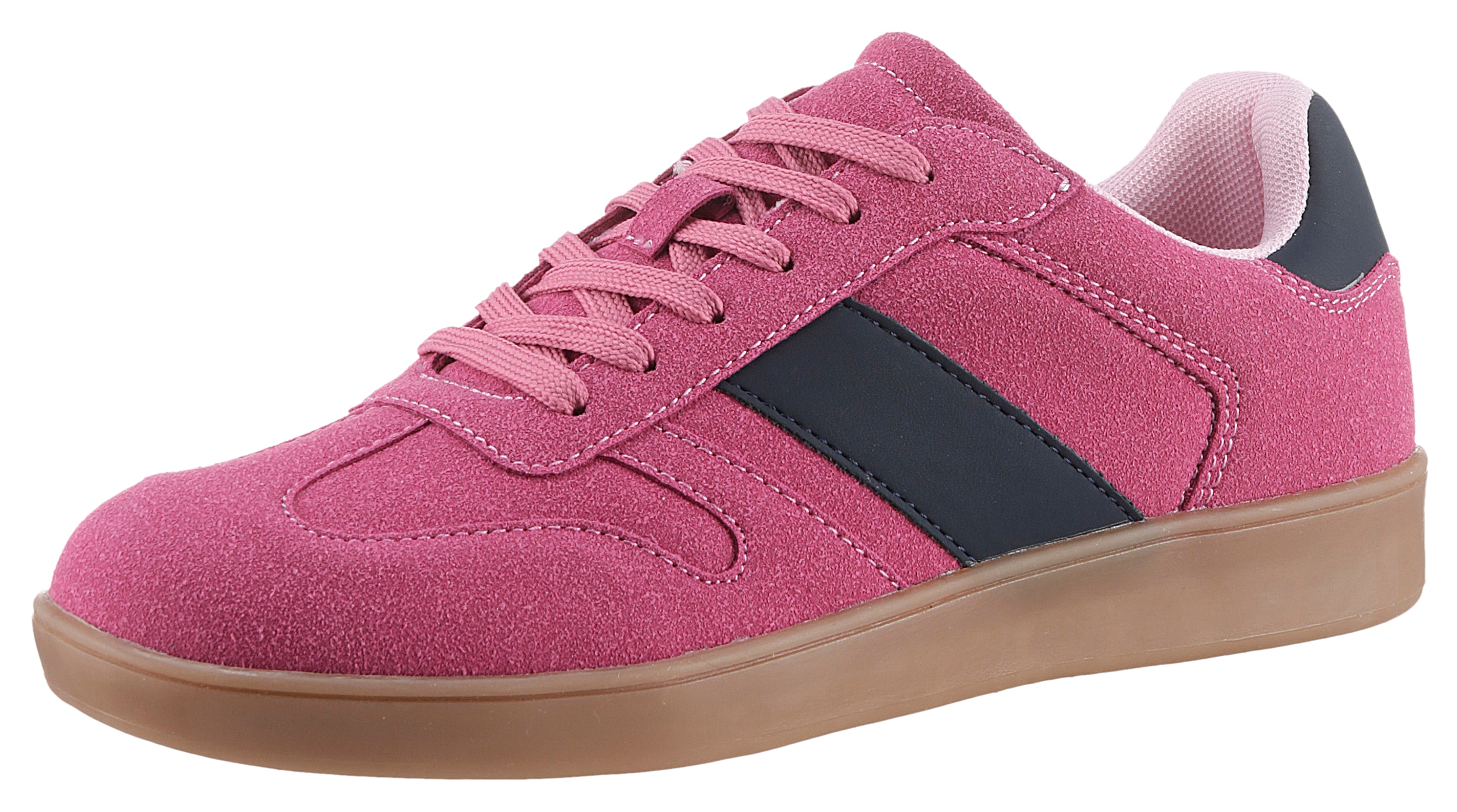 Sneaker ANISTON SHOES, Damen, Gr. 39, pink (pink, blau), Lederimitat, Schuhe Skaterschuh Sneaker low Retrosneaker, Freizeitschuh, Halbschuh, Schnürschuh - NEUE KOLLEKTION