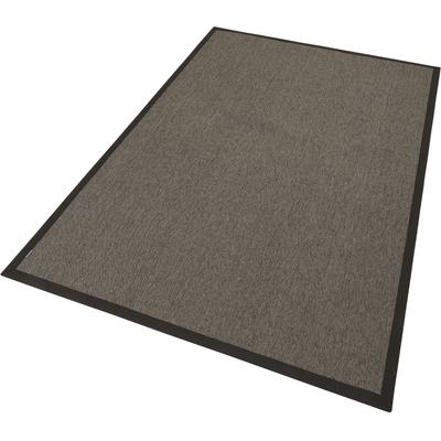Teppich DEKOWE "Naturino Rips", grau (anthrazit), B:160cm H:7mm L:230cm, Kunstfaser, Teppiche, Flachgewebe, Sisal-Optik, mit Bordüre, In- und Outdoor geeignet Image
