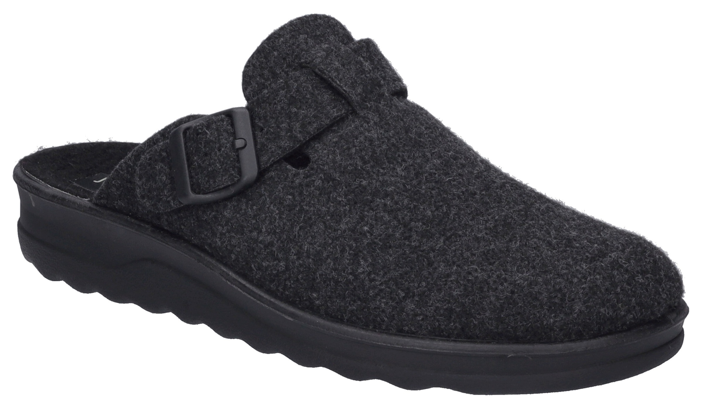 Pantoffel JOSEF SEIBEL "Metz 240", Herren, Gr. 40, grau (dunkelgrau), Filz, Klassisch, Schuhe, Hausschuh, Clog, Filzschuh in Komfortweite H (sehr weit)