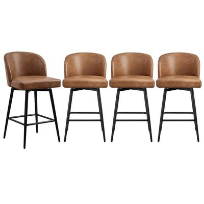 Charlotte Counter Height Swivel Barstool with Metal Legs Set