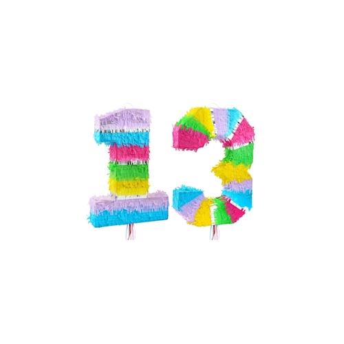 Pinata Zahl 13 bunt pastell