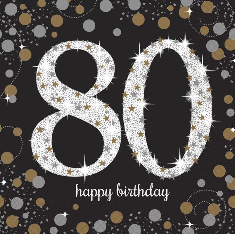 80. Geburtstag gold 16 Servietten Image