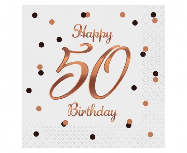 20 Servietten roségold Zahl 50 Image