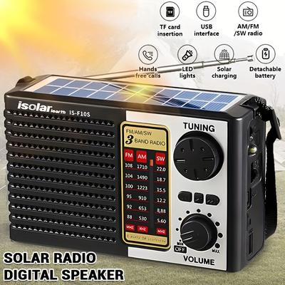 TEMU Fm/am Rechargeable Solar Radio Speaker - Portable Radios With Mp3 Player, Flashlight, Adjustable Volume For Outdoor Activities, Emergency, And Camping