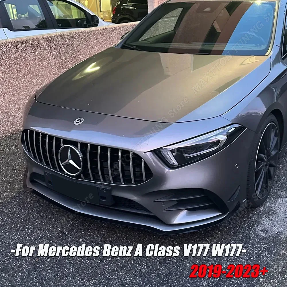 Per Mercedes Benz Classe A V177 W177 A35 A180 A200 A220 A250 AMG 2019-2023 + Nero Paraurti Anteriore Splitter Labbro Accessori Auto