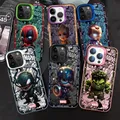 Custodia per telefono Marvel Ironman Deadpool per Apple iPhone 16 15 Pro Max 13 14 Plus 12 11 Pro plus opaca