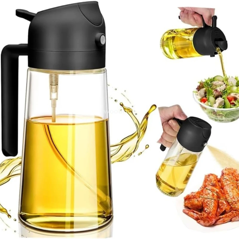 500ml Spray di olio di vetro da cucina Spray Spruzzatore di olio Bottiglia Spray Dispenser di olio Oli Vaso Ampolla BBQ Cottura Arrosto Strumento da picnic