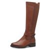 Stiefel TAMARIS, Damen, Gr. 41, XS-Schaft, braun (cognac), Leder, Lederimitat, used, unifarben, modisch, Schuhe, Blockabsatz, Langschaftstiefel mit XS-Schaft und Stretchfunktion