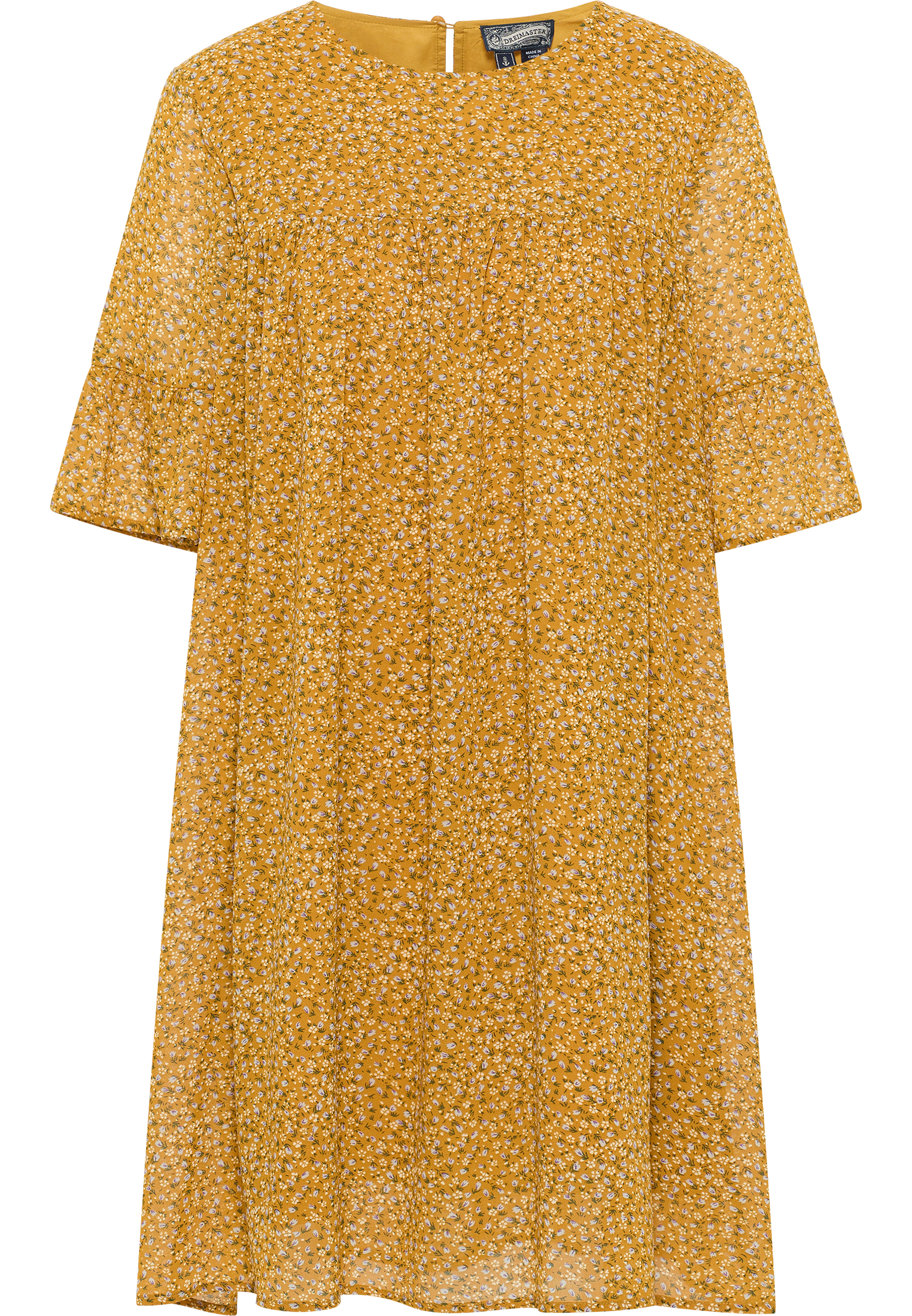 Dreimaster Kleid Damen Dunkelgelb Mehrfarbig Image