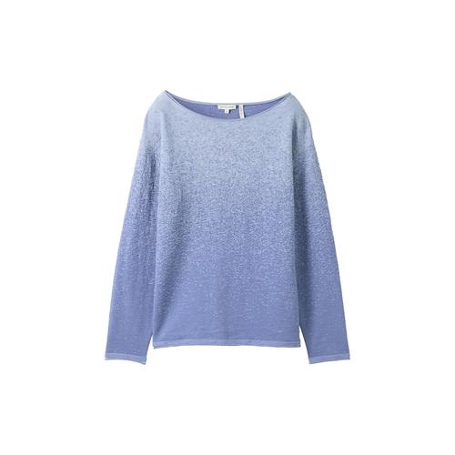 TOM TAILOR Damen Strickpullover mit Farbverlauf, blau, Farbverlauf / Dip-Dye, Gr. XXL