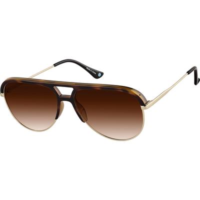 Zenni Aviator Rx Sunglasses Tortoiseshell Mixed Full Rim Frame