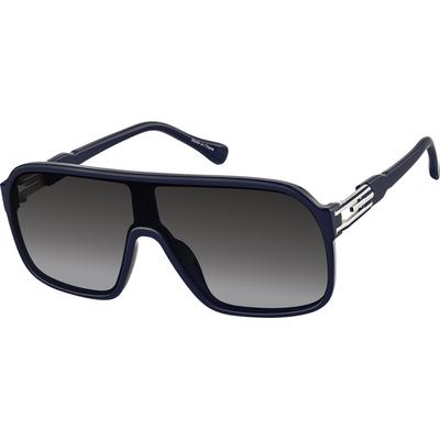 Zenni Men's Vintage Oval Sunglasses Blue Mixed Full Rim Frame