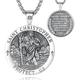 EUDORA Harmony Ball St Christopher Medal Saint Christopher Necklace for Women Men S925 Sterling Silver, Mens St Christopher Necklaces Amulet Pendant Christian Jewelry Gifts for Womens Men, 22"+2"