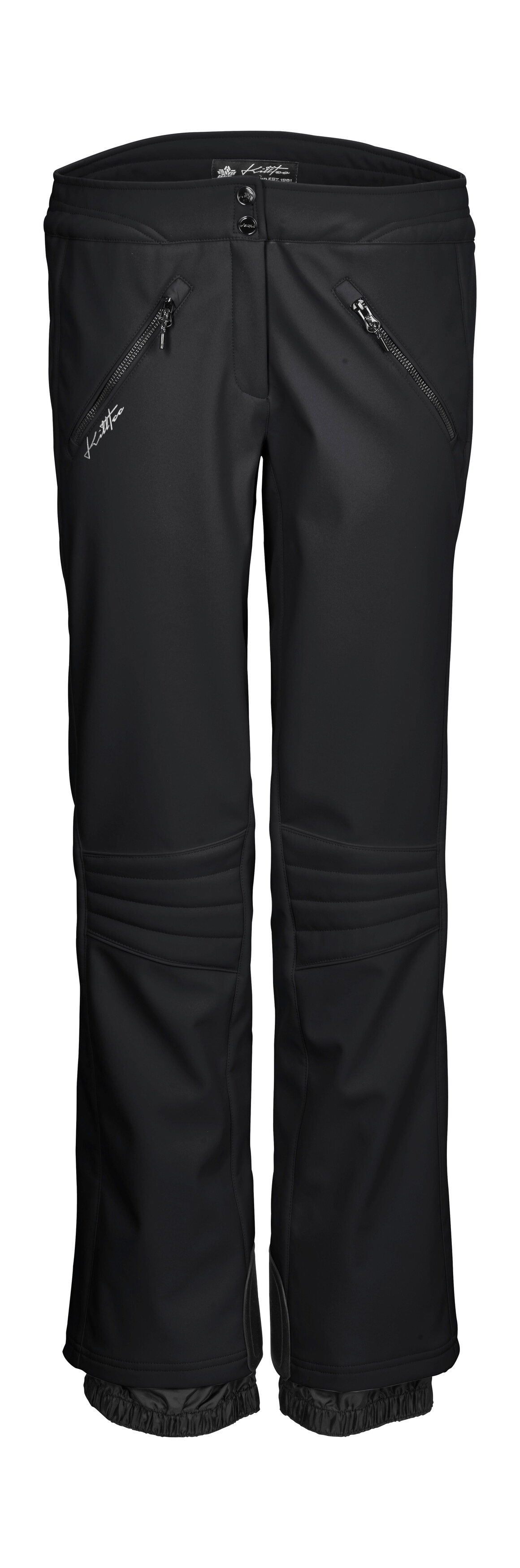 Skihose KILLTEC "KSW 312 WMN SKI SFTSHLL PNTS", Damen, Gr. 36, Normalgrößen, schwarz, Oberstoff: Oberseite: 100% Polyester, Rückseite: 100% Polyester, Futter: 100% Polyester, Hosen, Atmungsaktive, wasserabweisende Softshell-Hose mit Fleecefutter Image