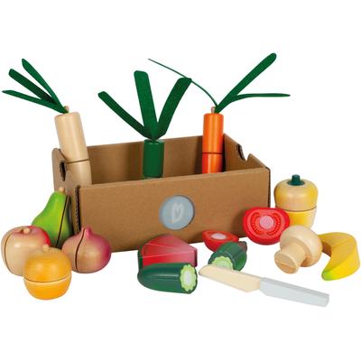 Spiellebensmittel SMALL FOOT "Schneide-Set Obst u. Gemüse fresh" Kaufladensortimente bunt Kinder aus Holz