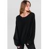 Strickpullover LE TEMPS DES CERISES "BOKI", Damen, Gr. M, schwarz, 100% Polyester, unifarben, casual, normal, Rundhals, Langarm, Pullover, mit dekorativer Knopfleiste