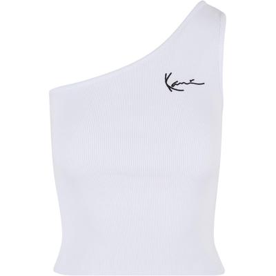 Muskelshirt KARL KANI "Karl Kani Damen", Herren, Gr. XS, weiß, 95% Baumwolle, 5% Elasthan, casual, skinny fit, asymmetrischer Ausschnitt, ohne Ärmel, Shirts Image