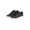 Plateausneaker TOMMY HILFIGER "TH PLATFORM COURT SNEAKER", Damen, Gr. 40, schwarz, Leder, sportlich, Schuhe, Freizeitschuh, Halbschuh, Schnürschuh, Kontrastbesatz an der Ferse