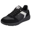 Sneaker RIEKER EVOLUTION, Herren, Gr. 46, schwarz (schwarz, grau), Leder, Textil, sportlich, Schuhe, Freizeitschuh, Halbschuh, Schnürschuh mit gepolstertem Schaftrand