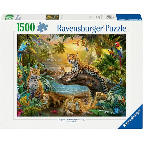 Puzzle RAVENSBURGER ""Leopardenfamilie im Dschungel"" Puzzles bunt Kinder Made in Germany; FSC - schützt Wald weltweit