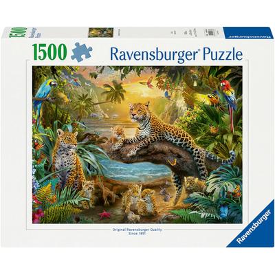 Puzzle RAVENSBURGER "Leopardenfamilie im Dschungel", bunt, Puzzles, KinderB:80cm H:60cm, Made in Germany, B:80cm H:60cm Image