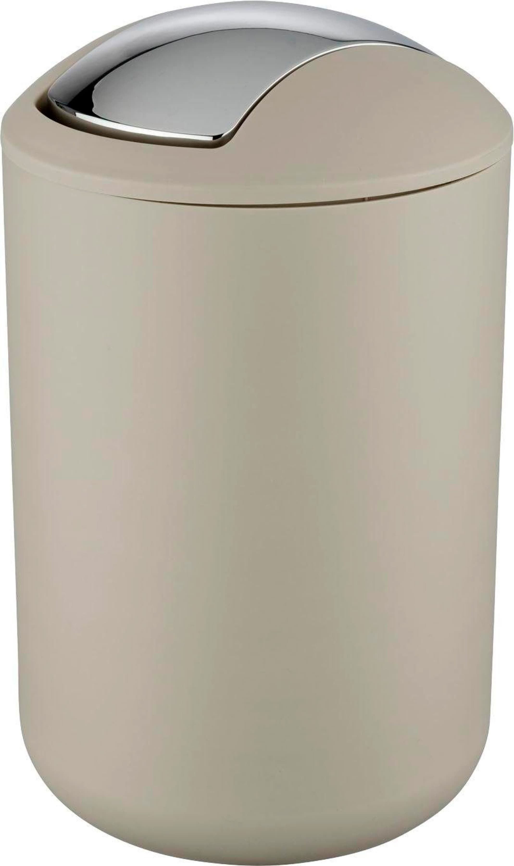 Mülleimer WENKO "Brasil", grau (taupe), B:19,5cm H:31cm T:19,5cm, Kunststoff, Mülleimer, Mülleimer, 6,5 Liter