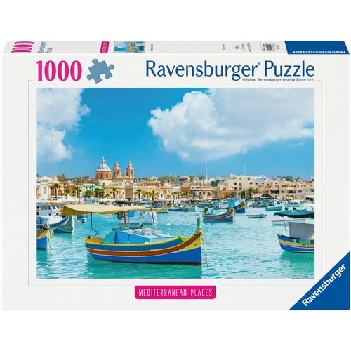 Puzzle RAVENSBURGER ""Mediterranean Places, Malta"" Puzzles bunt Kinder Made in Germany; FSC - schützt Wald weltweit