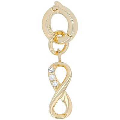 Charm-Einhänger AMOR "Infinity/Unendlichkeitsschleife, 2038555", gold (gelbgoldfarben, kristallweiß, kristallweiß), Charms, Damen, Silber 925 (Sterlingsilber), mit Zirkonia (synth.) Image