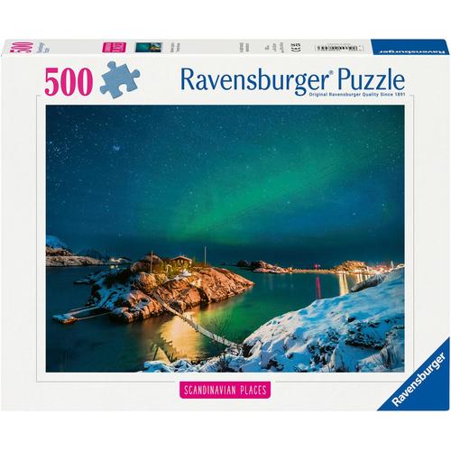 Puzzle RAVENSBURGER ""Scandinavian Places, Nordlichter in Tromsø, Norwegen"" Puzzles bunt Kinder Made in Germany; FSC - schützt Wald weltweit