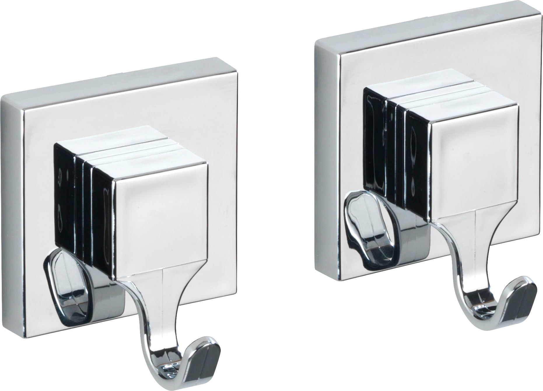 Wandhaken WENKO "Vacuum-Loc", silber (silberfarben), B:6cm H:7cm L:5cm, ABS-Kunststoff, Haken, Wandhaken, ohne Bohren