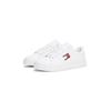 Plateausneaker TOMMY JEANS "TJW LOGO OUTSOLE SNEAKER ESS", Damen, Gr. 36, weiß, Leder, Lederimitat, sportlich, Schuhe, Freizeitschuh, Halbschuh, Schnürschuh mit seitlicher Logoflagge