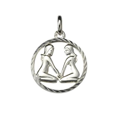 Ketten-Anhänger VIVANCE "925/- Sterling Silber Sternzeichen Zwillinge", weiß, Schmuckanhänger, Damen, ONE-SIZE, Silber 925 (Sterlingsilber), 0,8 g Image