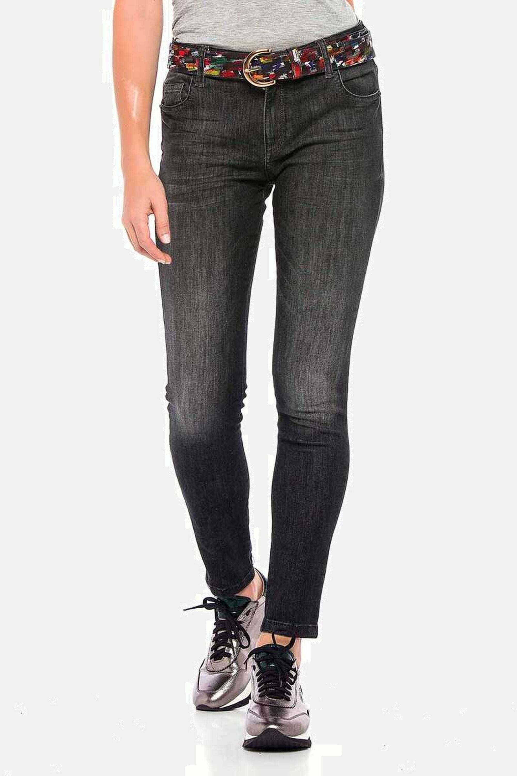 7/8-Jeans CIPO & BAXX "Jeans", Damen, Gr. 30, Länge 32, schwarz, 91% Baumwolle, 6% Polyester, 3% Elasthan, unifarben, regular fit 7/8-Länge, Jeans, Aus hochwertigen Materialien, WD394 Image