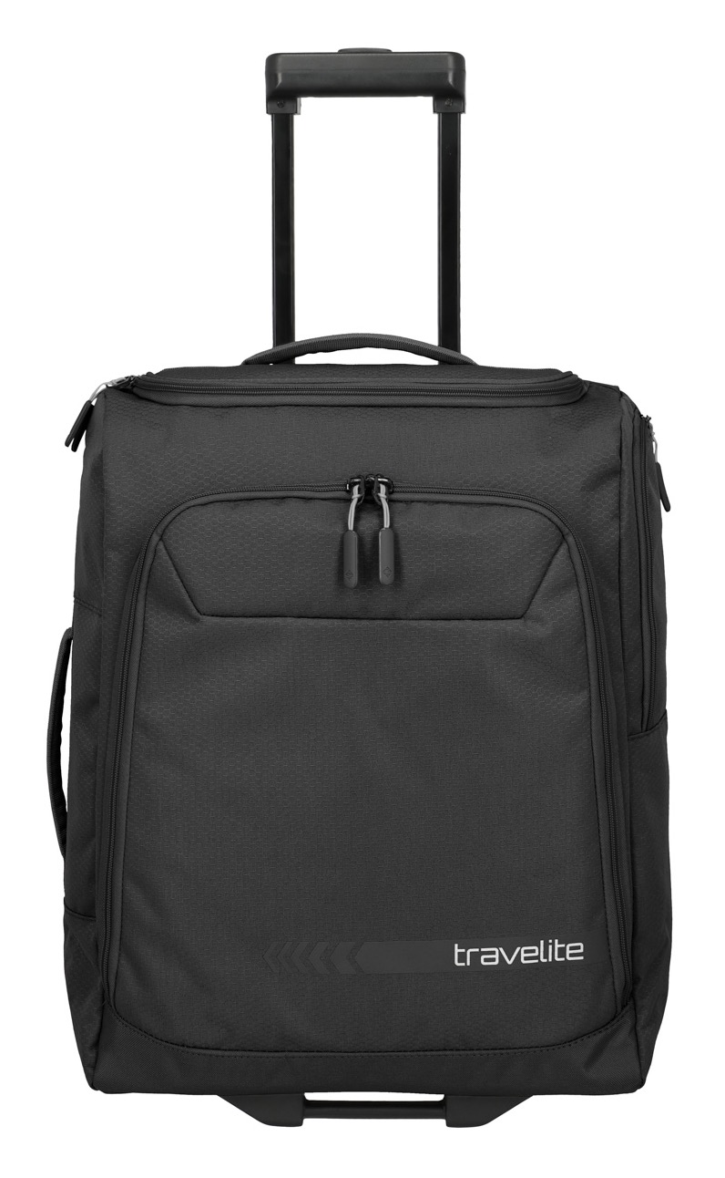 Weichgepäck-Trolley TRAVELITE "KICK OFF, verschiedene Größen und Farben", Gr. B/H/T: 40 x 55 x 20 44, schwarz, Polyester, unifarben, Koffer, Reisetasche Reisegepäck Reisekoffer Trolley Freizeittasche Image
