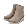 Keilstiefelette RIEKER, Damen, Gr. 42, beige, Nubuklederimitat, unifarben, feminin, Schuhe, Keilboots, Plateau-Stiefelette mit Innenreißverschluss, schmale Form