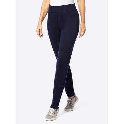 Schlupfhose CLASSIC BASICS, Damen, Gr. 26, Kurzgrößen, blau (marine), 76% Polyester, 20% Viskose, 4% Elasthan, unifarben, lang, Hosen Image