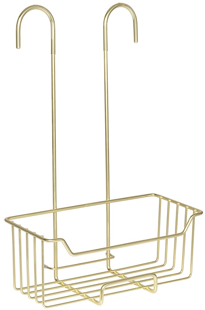 Duschregal WENKO "Modell Milo", gold, B:25cm H:36cm T:14cm, Edelstahl, Kunststoff, Regale, Dusch-Caddy zum Einhängen ohne Bohren, Ablage aus rostfreiem Edelstahl