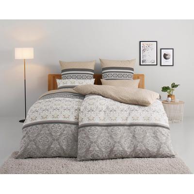 Bettwäsche HOME AFFAIRE "Cremona", beige, B/L: 135cm x 200cm, , Polycotton recycelt, B/L: 80cm x 80cm, Polycotton recycelt, Obermaterial: 60% Baumwolle, 40% Polyester, Bettwäsche, romantische Bettwäsche in verschiedenen Qualitäten, ab Gr. 135x200 cm Image