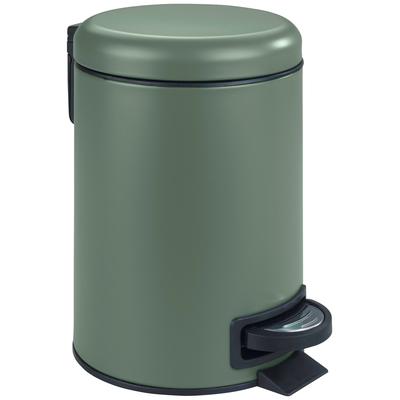 Kosmetikeimer WENKO "Leman", grün (grün, schwarz), B:17cm H:25cm T:22,5cm, Stahl, Mülleimer, 3 Liter, BxTxH: 17x22,5x25 cm Image