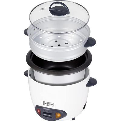 Dominion 24 Cup Cooked (12 Uncooked) Rice Cooker wtih Removable Nonstick Pot & Food Steamer, White