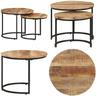 Tables gigognes 2 pcs Bois de manguier brut - table gigogne - tables gigognes - Home & Living - Brun